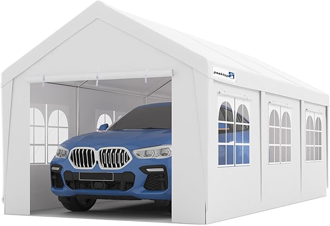 PEAKTOP OUTDOOR 10x20 ft Heavy Duty Carport Car Canopy