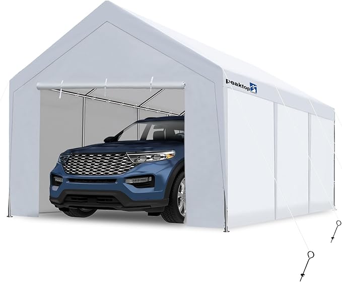 PEAKTOP OUTDOOR 10x20 ft Heavy Duty Carport